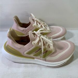 Adidas Ultraboost light Women's Pink and Gold Sneakers 7 1/2